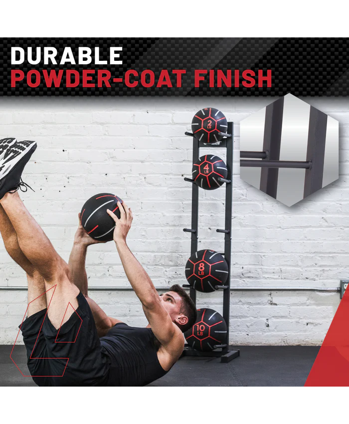 Lifeline Fitness Medicine Ball Rack - Verticle 5-Tier Rack For Home Gym Storage