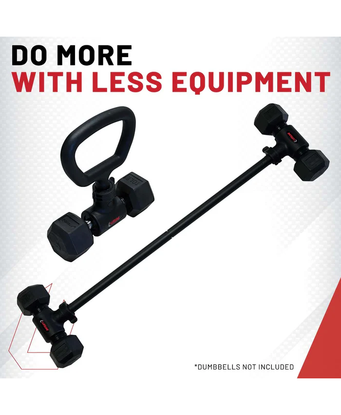 Lifeline Fitness Dumbbell Converter Set – Transform Dumbbells into Barbell & Kettlebell with Resistance Training FeaturesV