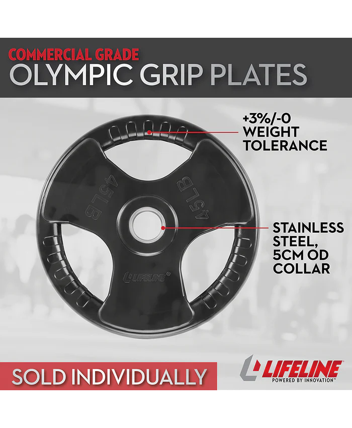 Lifeline Fitness Rubber Grip Plates For Olympic Barbell - 2