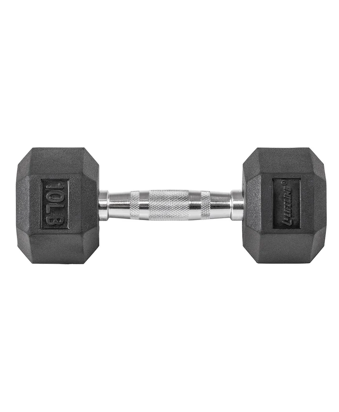 Lifeline Fitness Hex Rubber Dumbbells - Multiple Weight Options