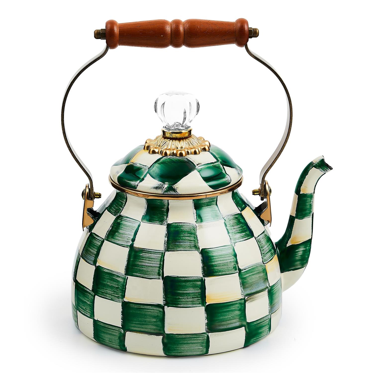 Emerald Check 2 Quart Tea Kettle