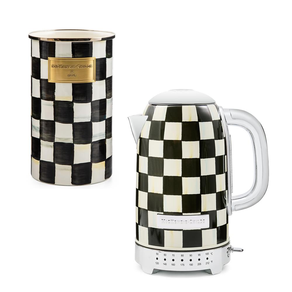 Courtly Check Electric Kettle & Utensil Holder