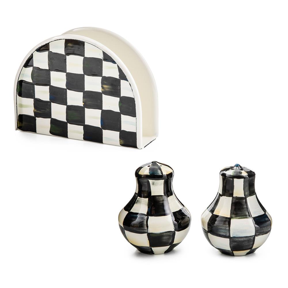 Courtly Check Napkin Holder & Shaker Set