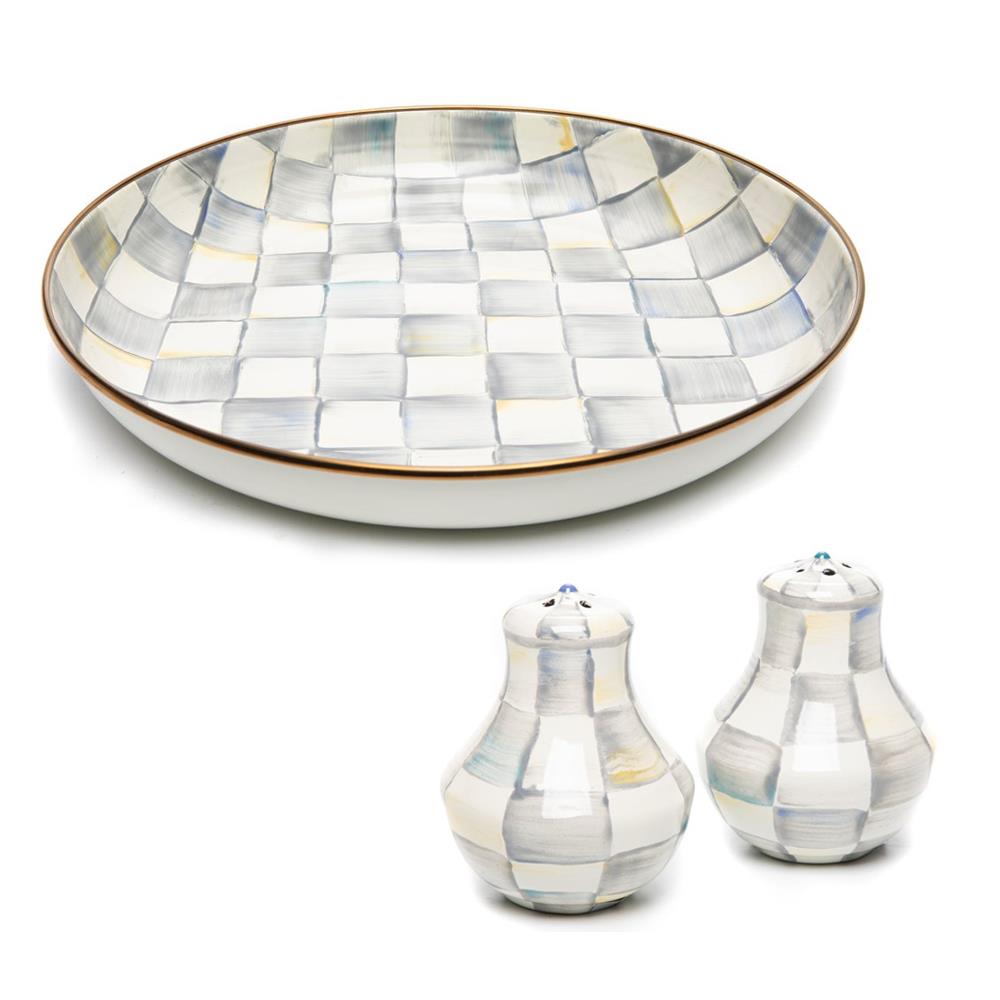 Sterling Check Abundant Bowl & Shakers