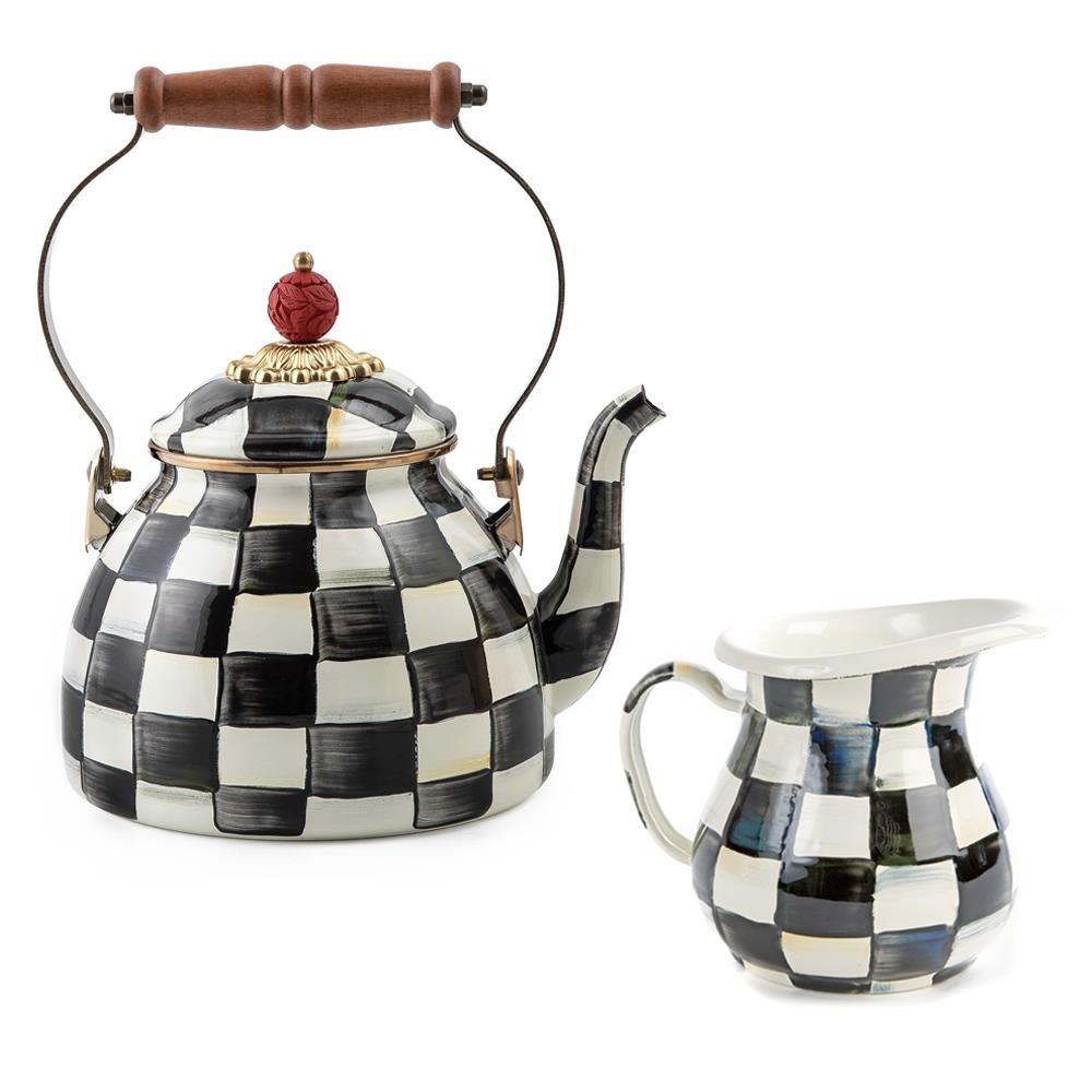 Courtly Check Tea Kettle & Creamer Set