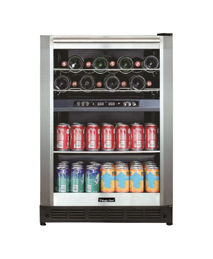 44 Bottle/140 Can Dual Zone Wine And Beverage In Stainless Steel