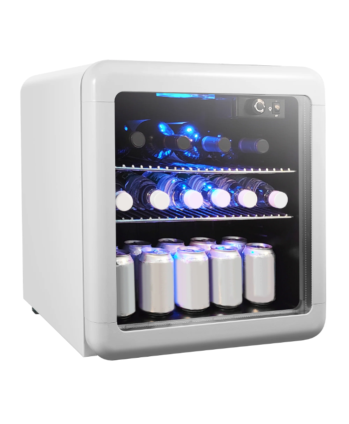 1.7 Cu. Ft. Retro Mini Beverage Cooler In White