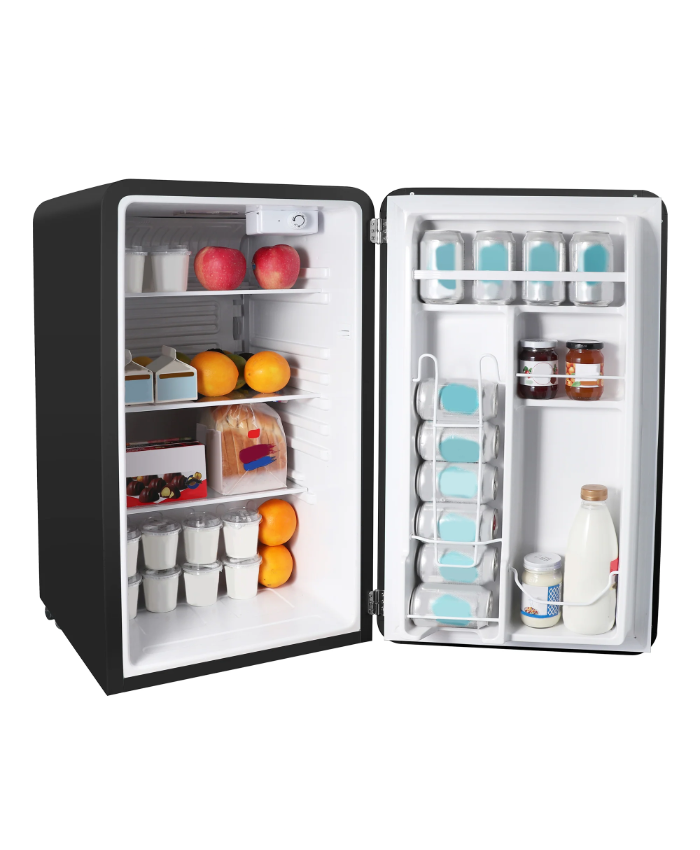 3.2 cu. ft. Retro Mini Refrigerator in Black without Freezer