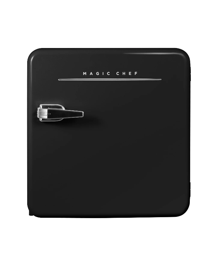 1.6 Cu. Ft. Retro Mini Refrigerator In Black, Without Freezer