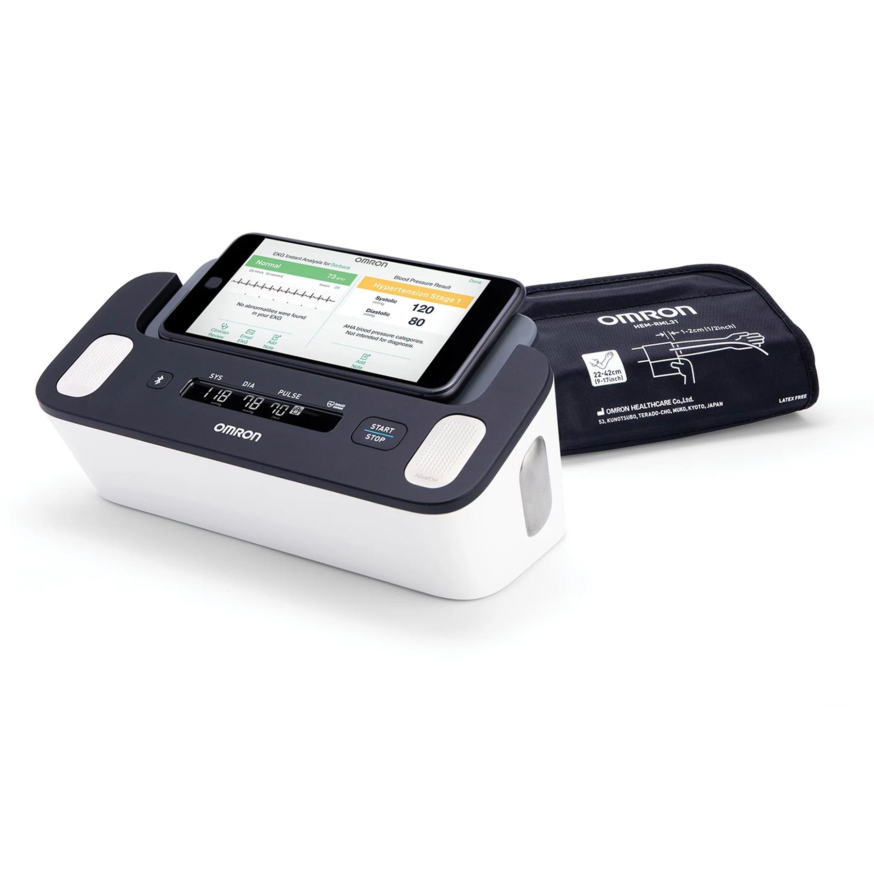 Complete Wireless Upper Arm Blood Pressure Monitor + EKG
