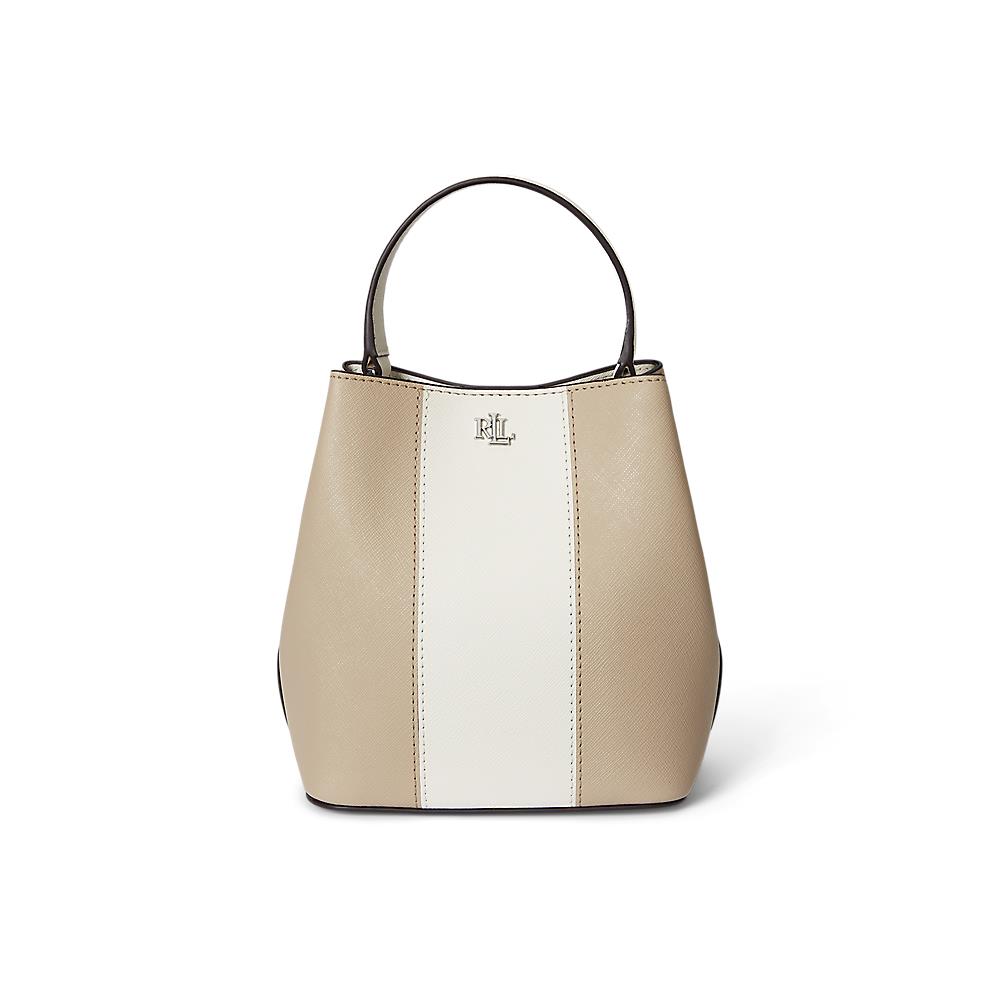 Two-Tone Leather Small Reese Bucket Bag