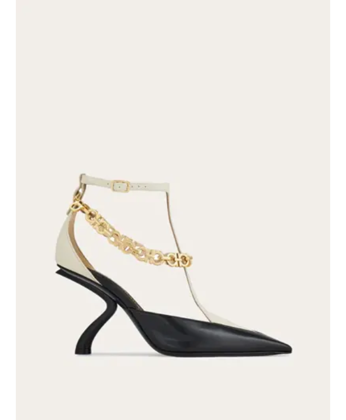 S-shaped Heel Pump With Gancini Chain