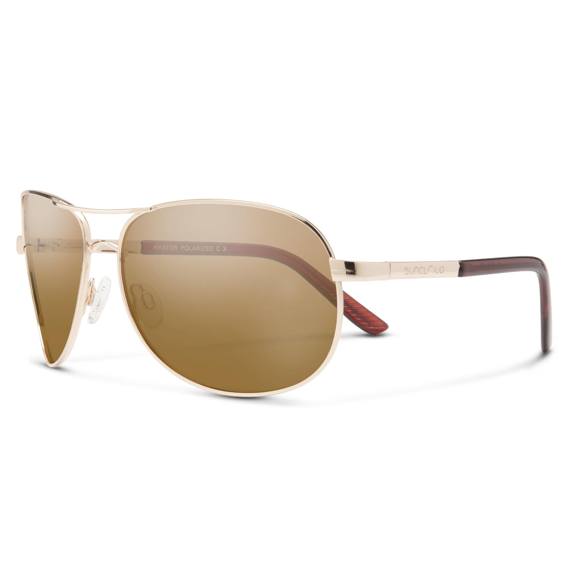 Suncloud Aviator Sunglasses - (Frame) Gold; (Lens) Brown