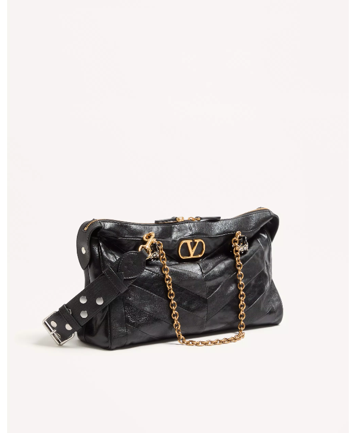 Valentino Garavani Panthea Shoulder Bag In Nappa Leather With Chevron Pattern