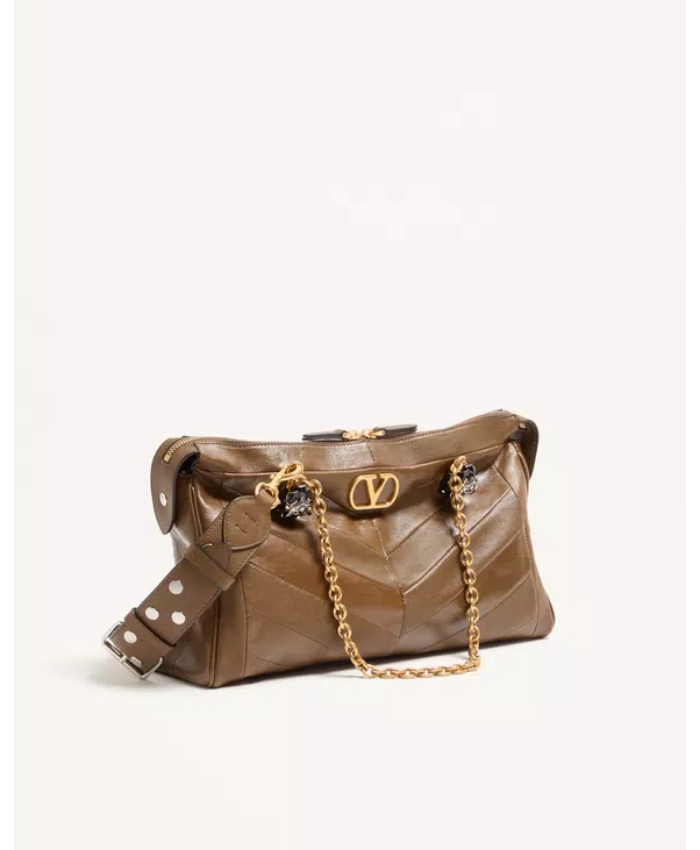 Valentino Garavani Panthea Shoulder Bag In Nappa Leather With Chevron Pattern