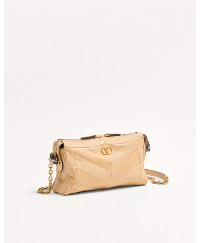 Valentino Garavani Panthea Small Shoulder Bag In Nappa Leather With A Chevron Pattern