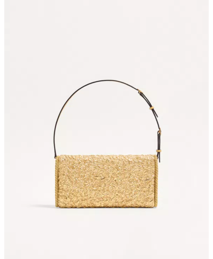 Valentino Garavani DeVain Small Shoulder Bag In Cloqué Jacquard Fabric.