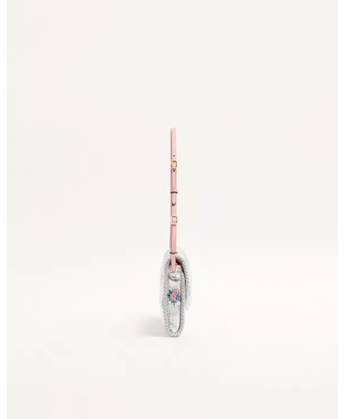 Valentino Garavani DeVain Small Shoulder Bag In Floral Lurex Jacquard Fabric