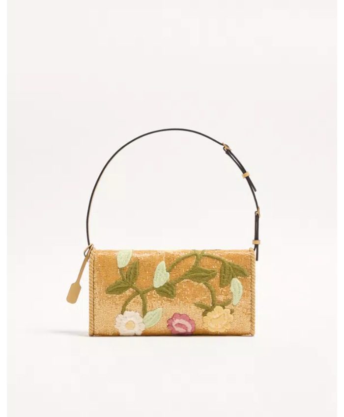 Valentino Garavani DeVain Small Embroidered Shoulder Bag