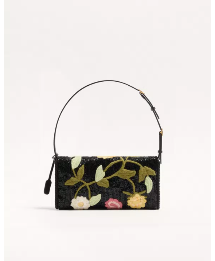 Valentino Garavani DeVain Small Embroidered Shoulder Bag