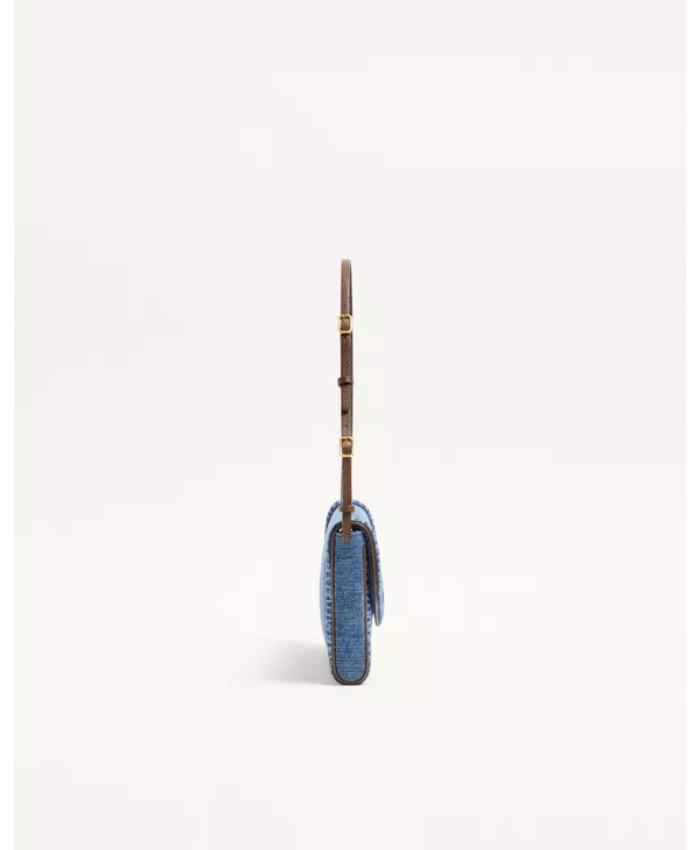 Valentino Garavani DeVain Small Denim Shoulder Bag