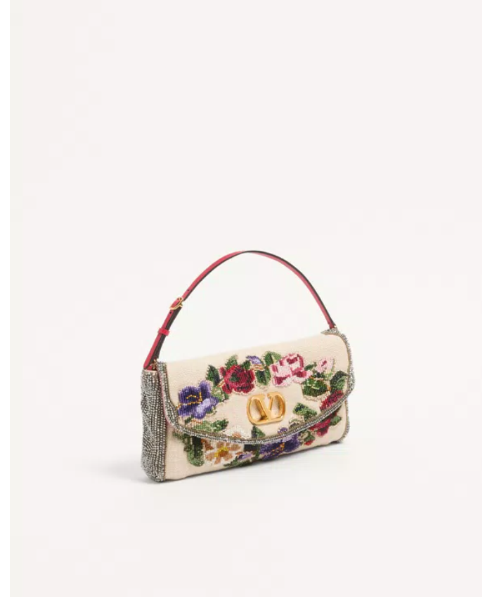 Valentino Garavani DeVain Embroidered Small Shoulder Bag