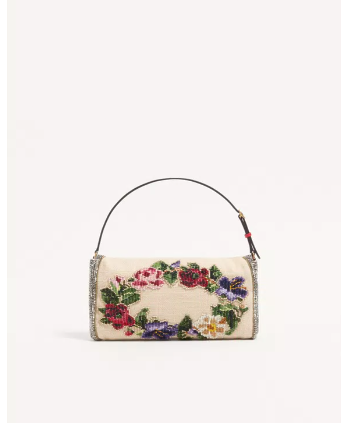 Valentino Garavani DeVain Embroidered Small Shoulder Bag