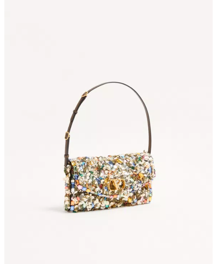 Valentino Garavani DeVain Embroidered Small Shoulder Bag