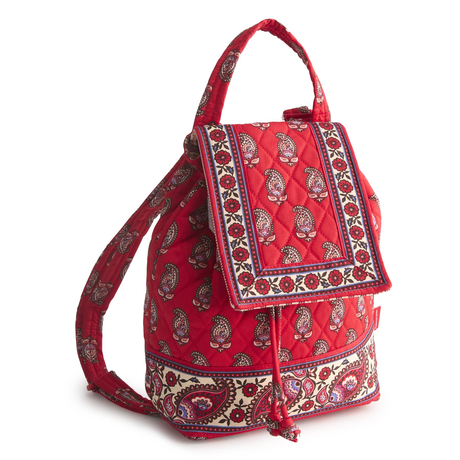 Original Drawstring Backpack -Flowering Paisley Goji Berry-Premium Cotton