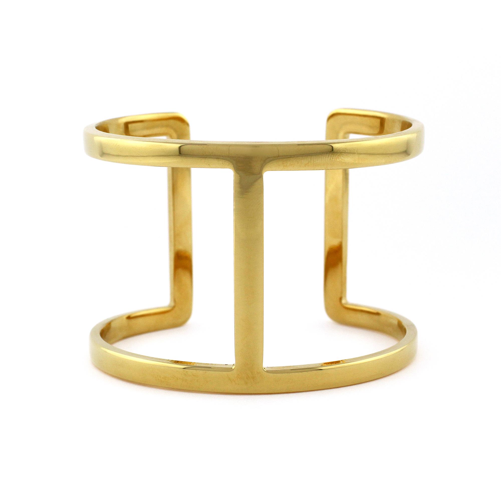 Gold Tone Cut Out Cuff Bracelet