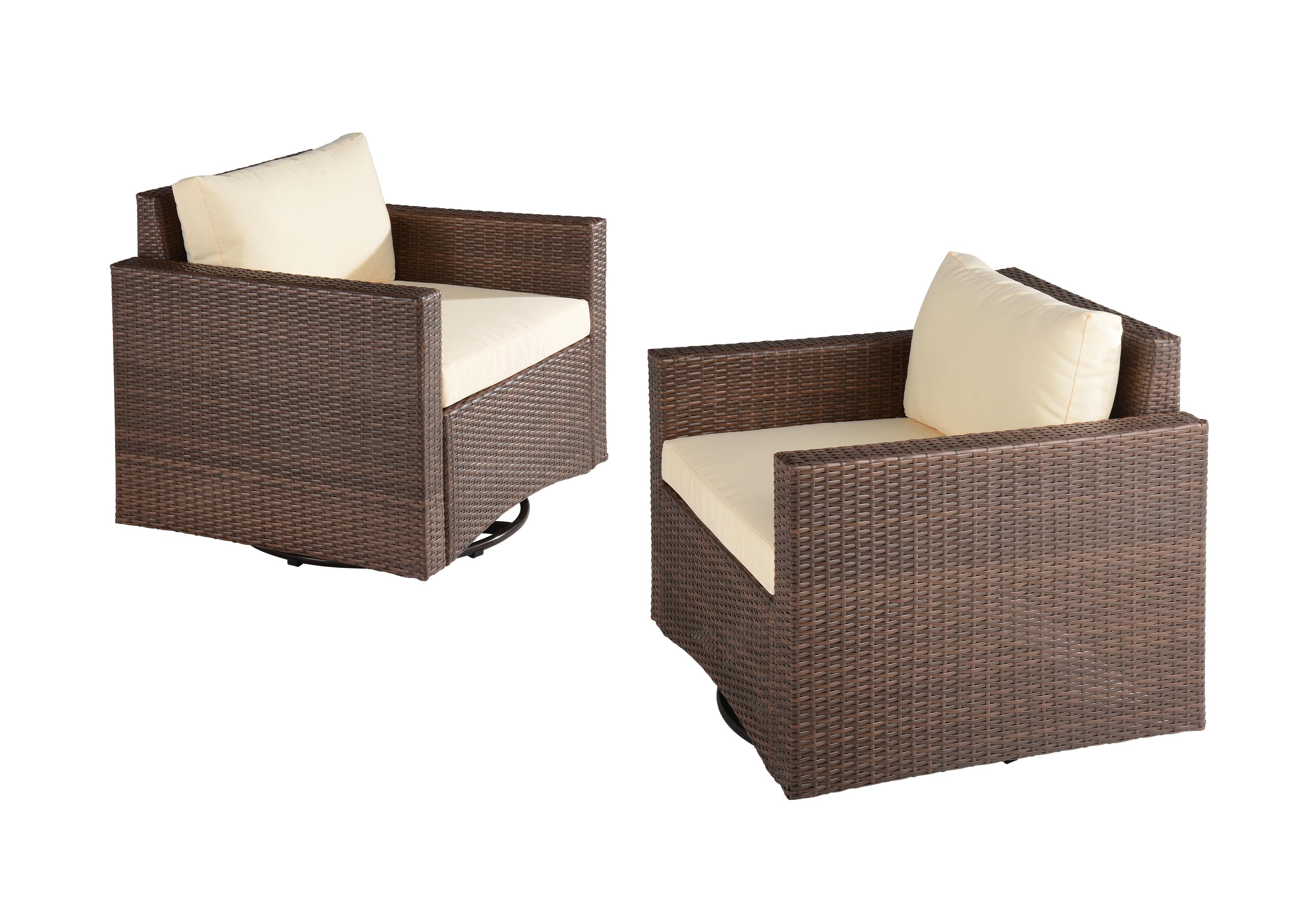 360 Degree Glider Chair, Set Of 2 - Dark Brown