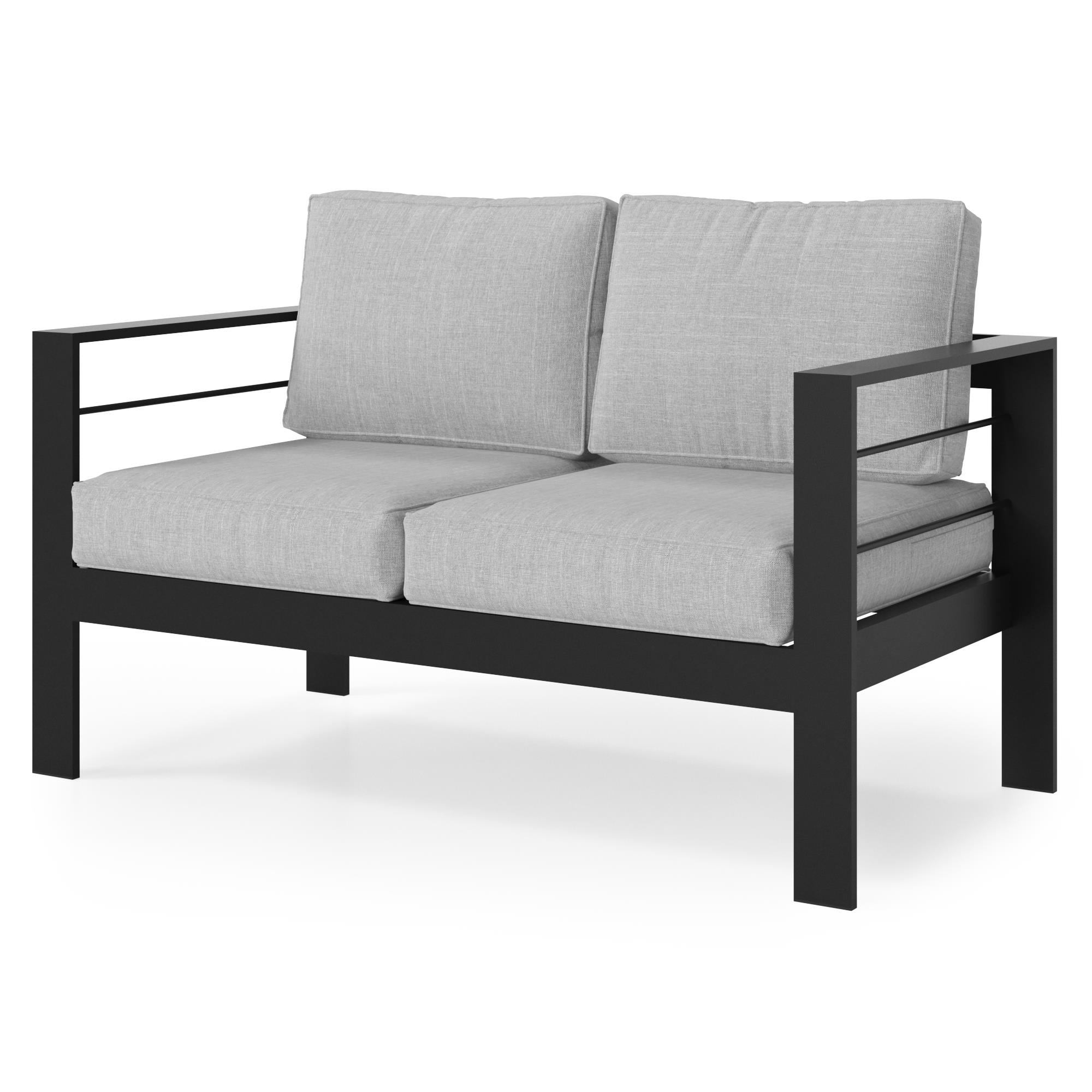 Outdoor Loveseat W/Cushions - Light Gray