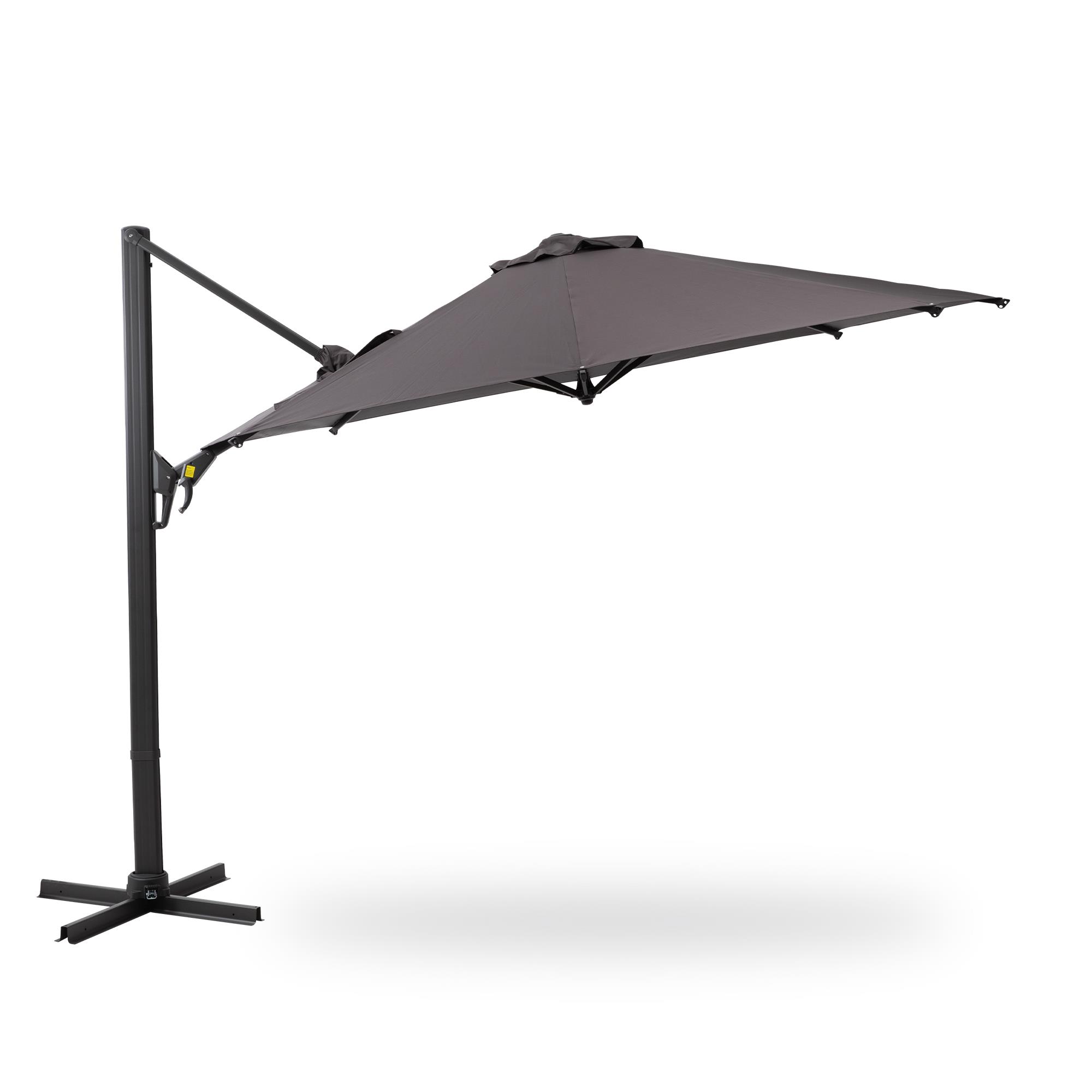 IF Collection -  11-Foot Round Offset Cantilever Patio Umbrella W/360° Rotation & Tilt - Grey