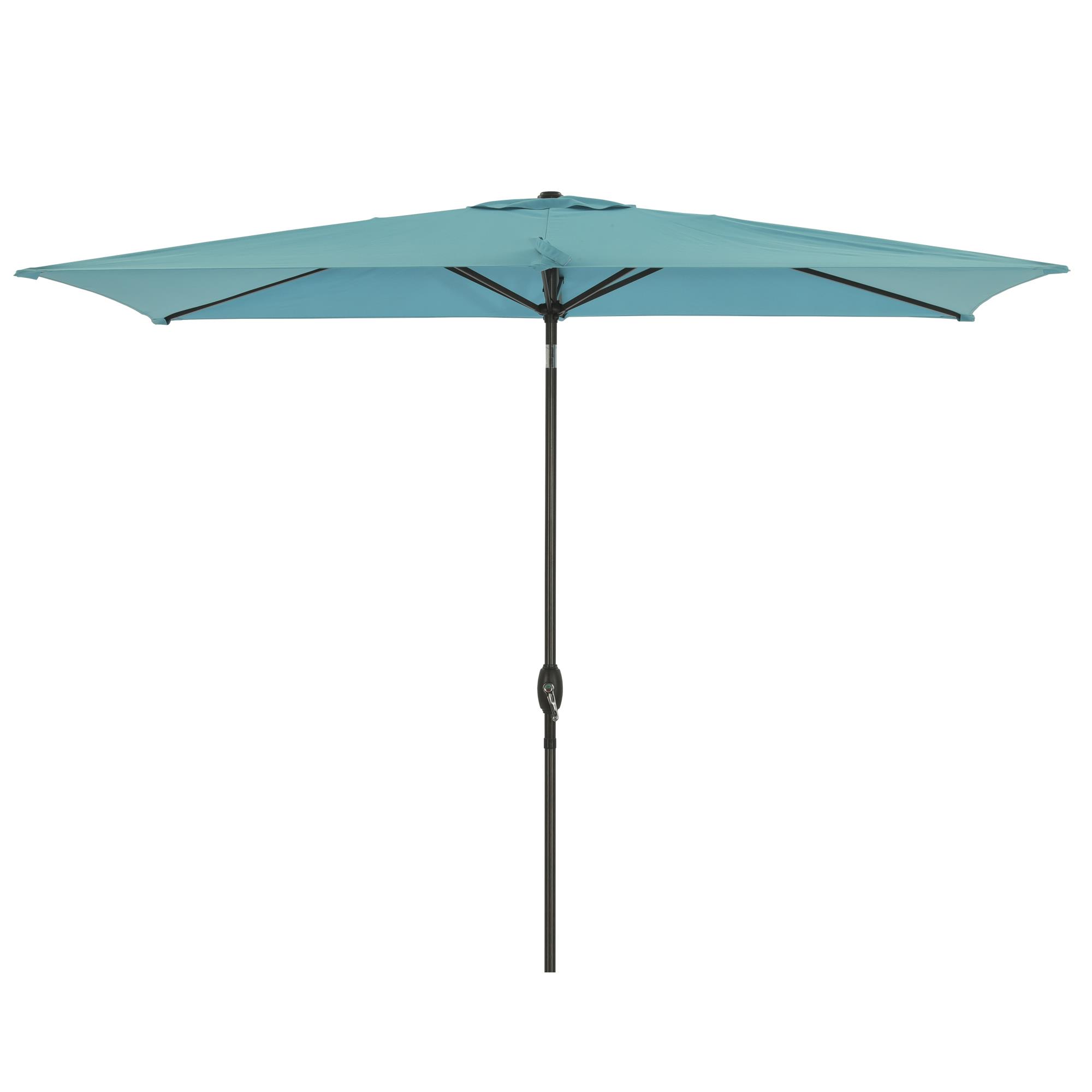 IF Collection -  6.5-Foot X 10-Foot Rectangular Patio Umbrella W/Tilt & Crank - Lake Blue