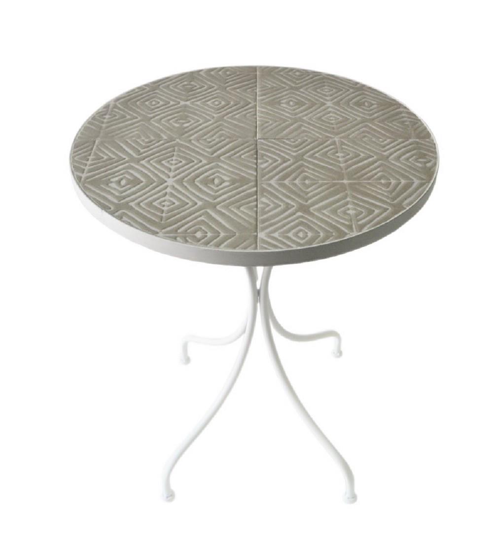 Mosaic Art Collection - Peace Lily Accent Table - Gray