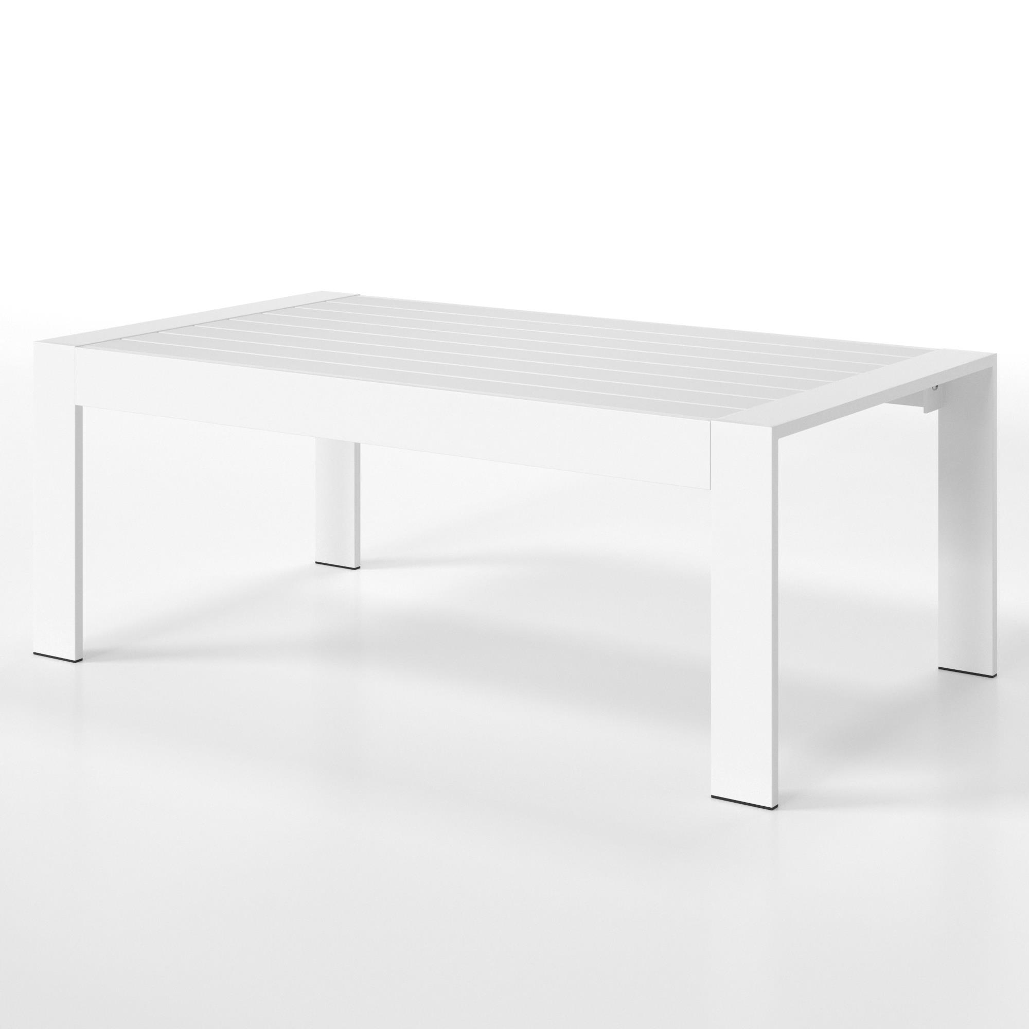 All-Weather Outdoor Rectangle Coffee Table - White