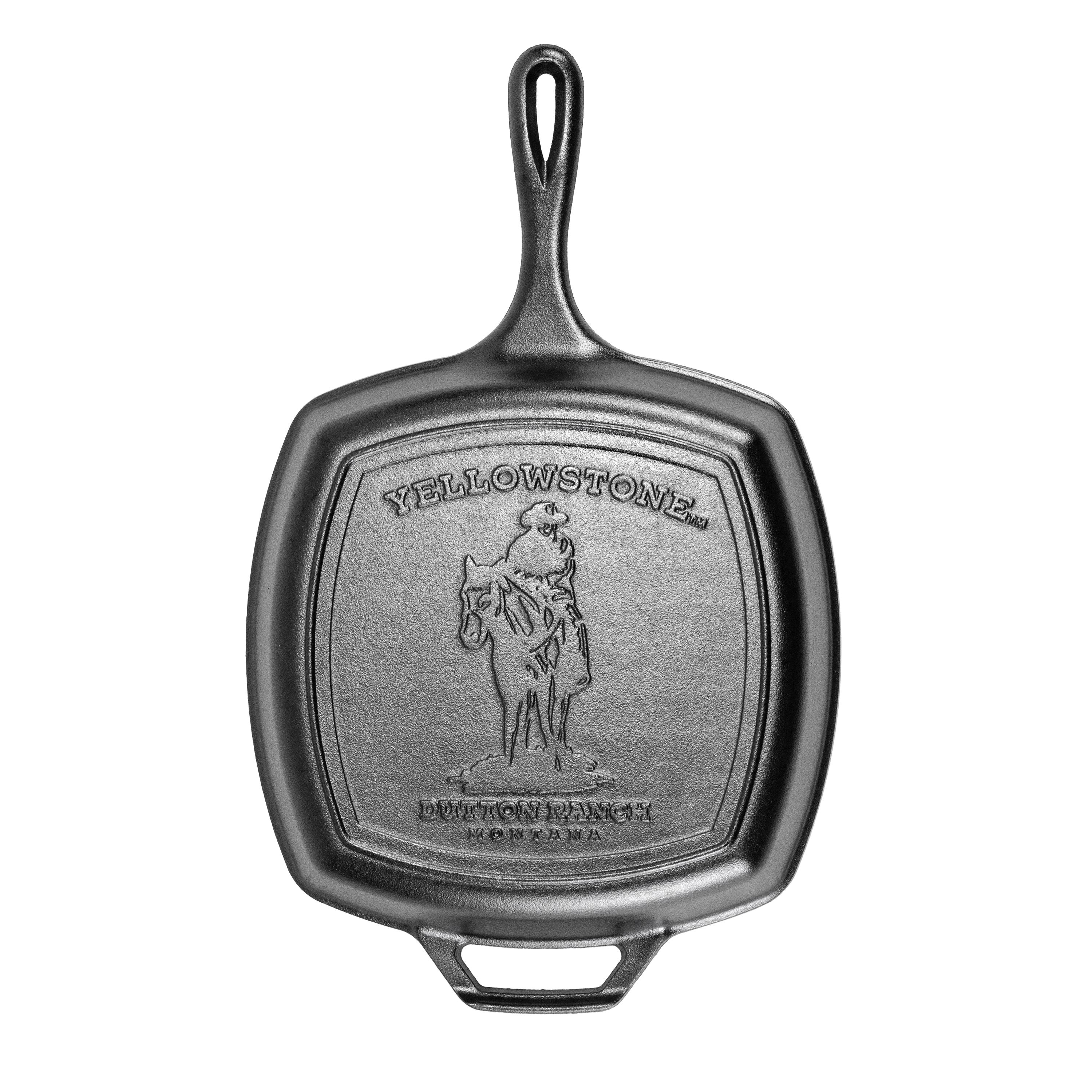 Lodge - Yellowstone™ 10.5-Inch Square Seasoned Cast Iron Cowboy Grill Pan
