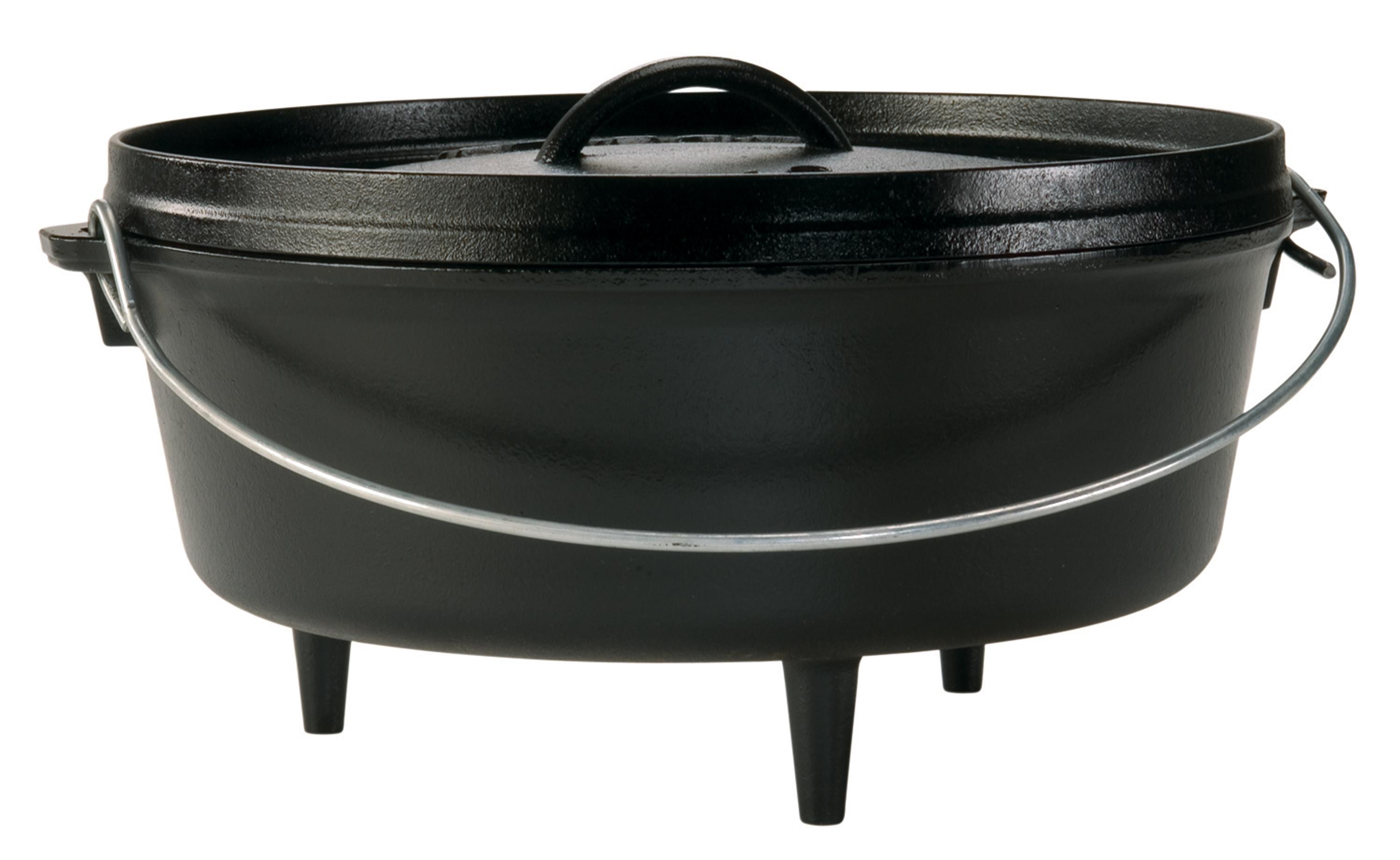 Lodge - 12-Inch, 6-Quart Cast Iron Camp Dutch Oven