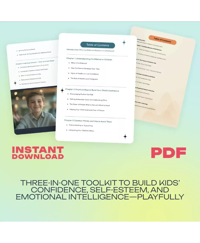 Confident Kids Bundle: Nurturing Emotional Strength | 3-in-1 Bundle | Parenting Guide, Self-Esteem Activities Ages 3–5, Emotional Intelligence Checklist