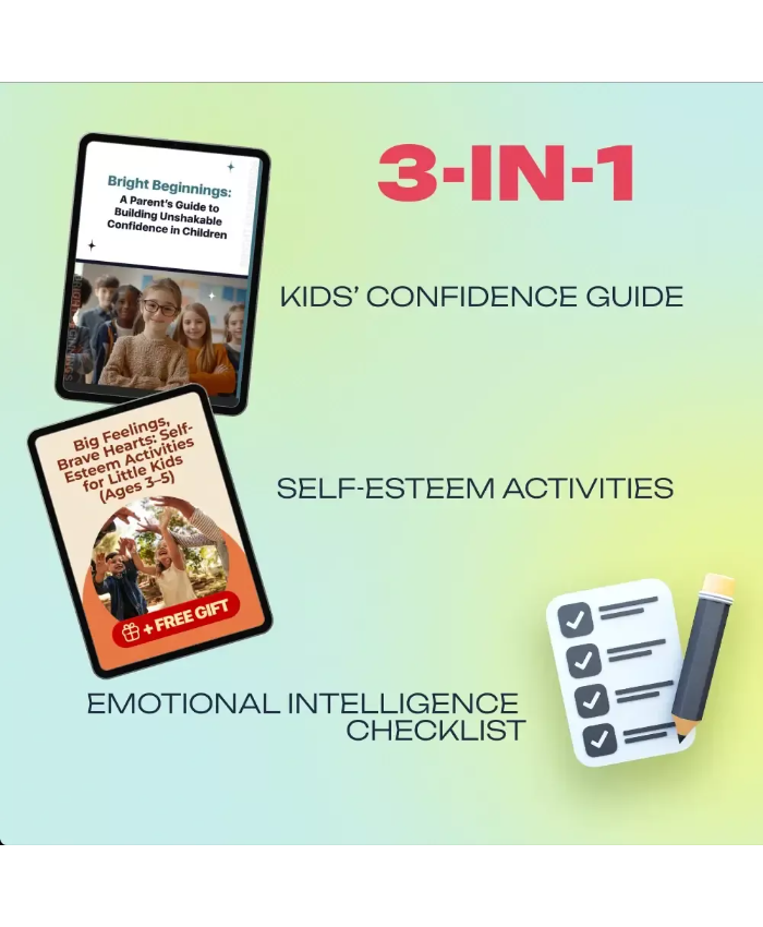 Confident Kids Bundle: Nurturing Emotional Strength | 3-in-1 Bundle | Parenting Guide, Self-Esteem Activities Ages 3–5, Emotional Intelligence Checklist