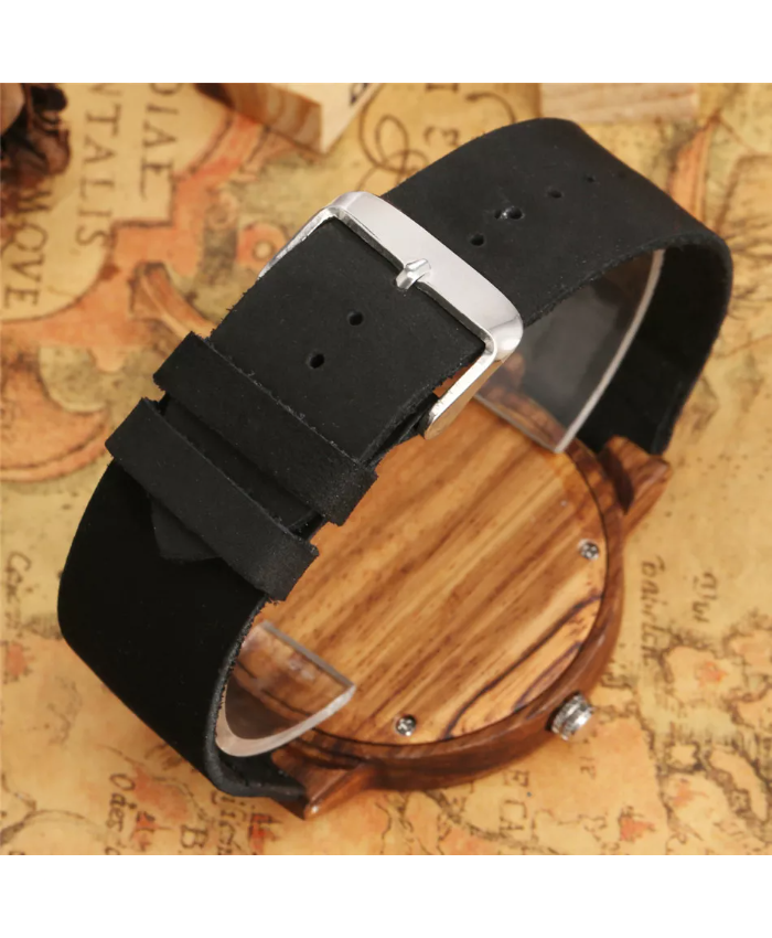 Luminous Pointer Zebrawood Watch – Stylish Quartz Wristwatch for Men