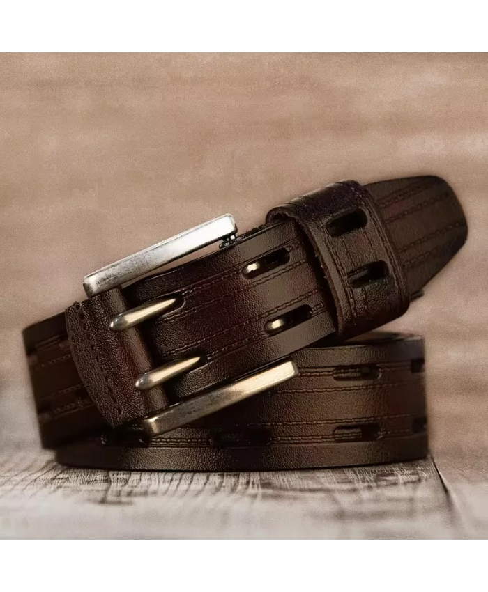 High-Quality Split Leather Belt For Men – Vintage Style Cowboy Strap