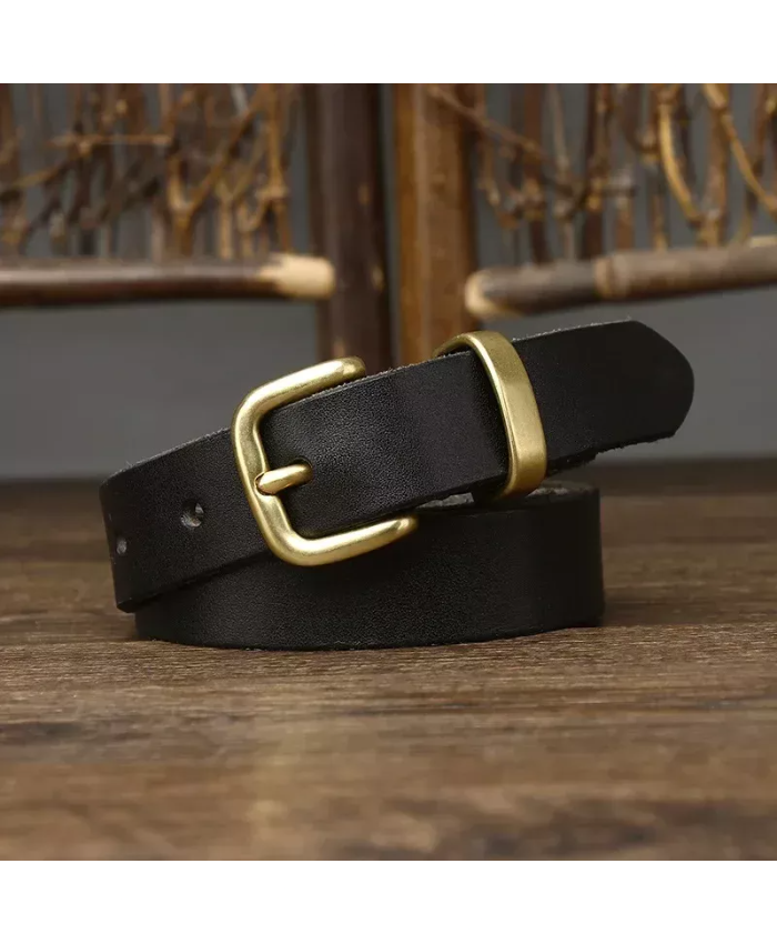 2.3CM Premium Cowhide Leather Belt For Women – Vintage Style