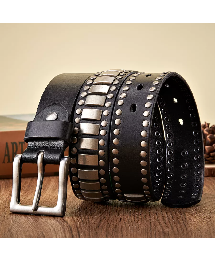 Men’s Genuine Leather Belt With Metal Pin Buckle