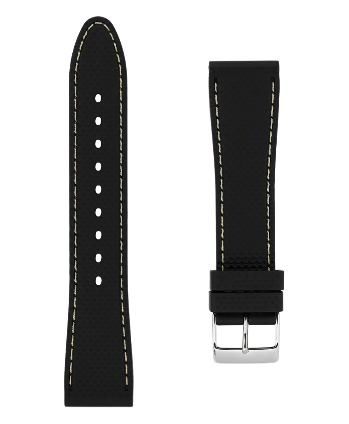 Black Silicon Strap - 21 mm