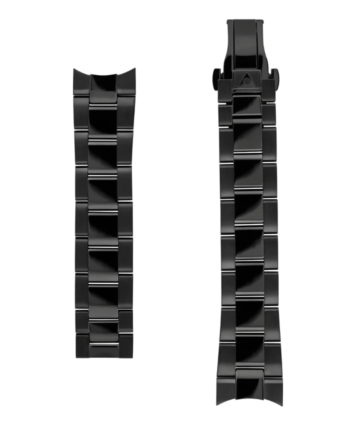 Black Stainless Steel Strap - 22 mm