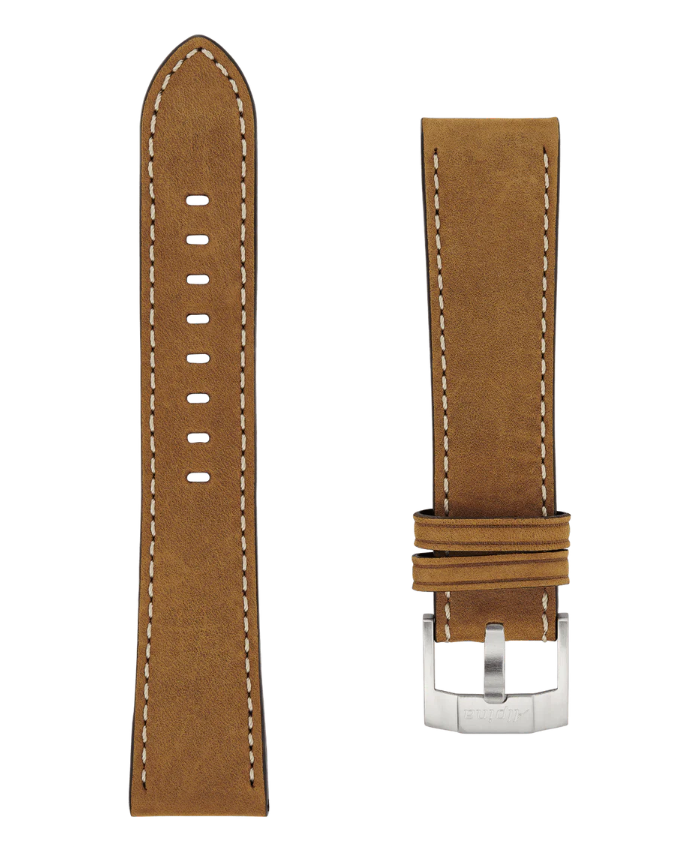 Brown calf leather strap - 21 mm