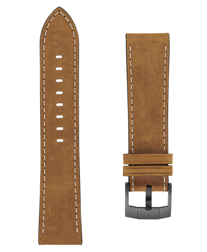 Brown Calf Leather Strap - 22 Mm