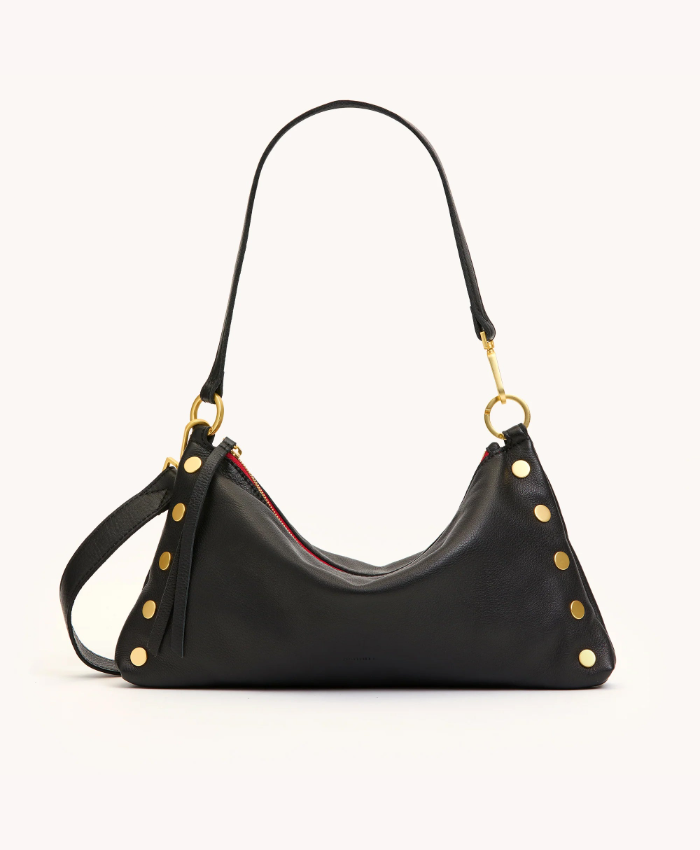 Kyle Med Black/Brushed Gold Red Zip