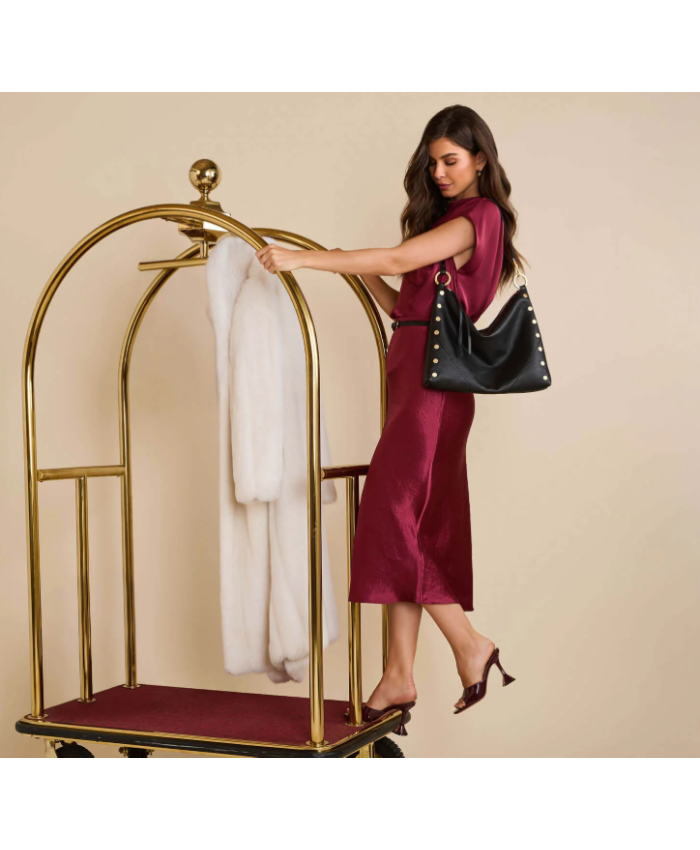 Kyle Lrg Black/Brushed Gold Red Zip